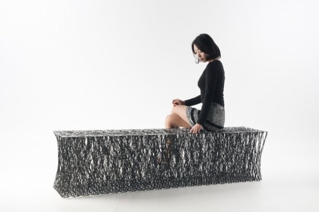رامي-مقاعد-تصميم-حبال ألياف الكربون-قاعدة معدنية-مريح-مقعد