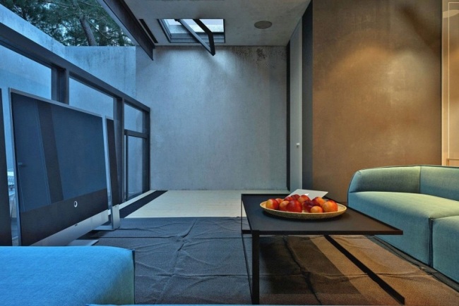 تصميم غرفة المعيشة مشروع أريكة ثلاثية الأبعاد فتح سقف تلفزيون بشاشة مسطحة