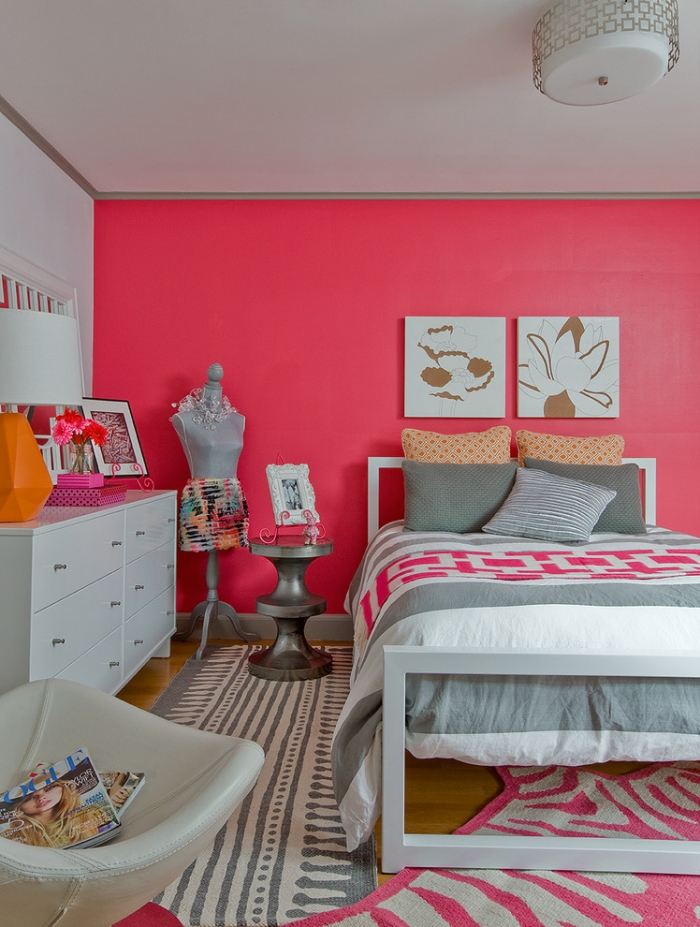 ديكورات غرف نوم باللون الوردي