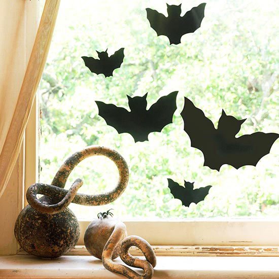 هالوين الخفافيش ورقة نافذة الديكور