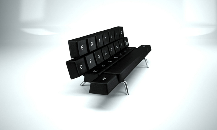 صوفا لوحة مفاتيح qwerty أثاث - فكرة - دور علوي - أسود