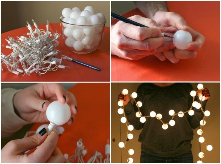ديكو-تيراس-أضواء خرافية-أبيض-بينج بونج-كرة-افعلها بنفسك-قطع