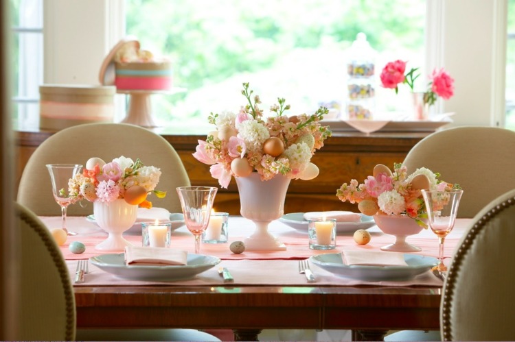 زخرفة لعيد الفصح رومانسية-ألوان-خفية-وردة-بيض عيد الفصح