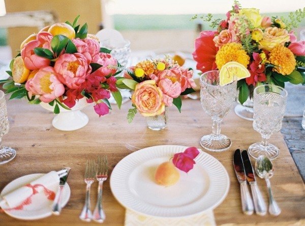 غطاء طاولة خوخ لوحة زهور أسماء ليمون