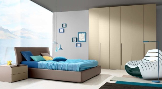 خزانة ملابس حديثة - غرفة نوم - تخزين أثاث خشبي بدون مقبض - Corazzin-Group