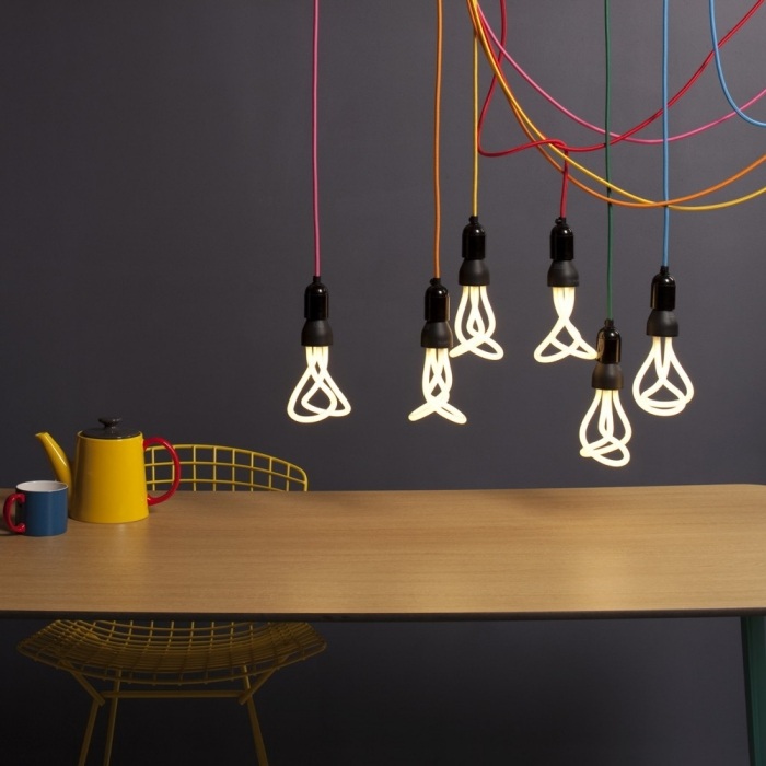 تصميم - مصابيح موفرة للطاقة - ريشة - رشاقة - مصابيح - معلقة - مصابيح - ملونة - كابلات