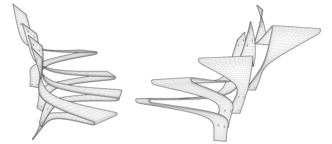 نموذج مفهوم الدرج اللولبي foglio الألياف الزجاجية
