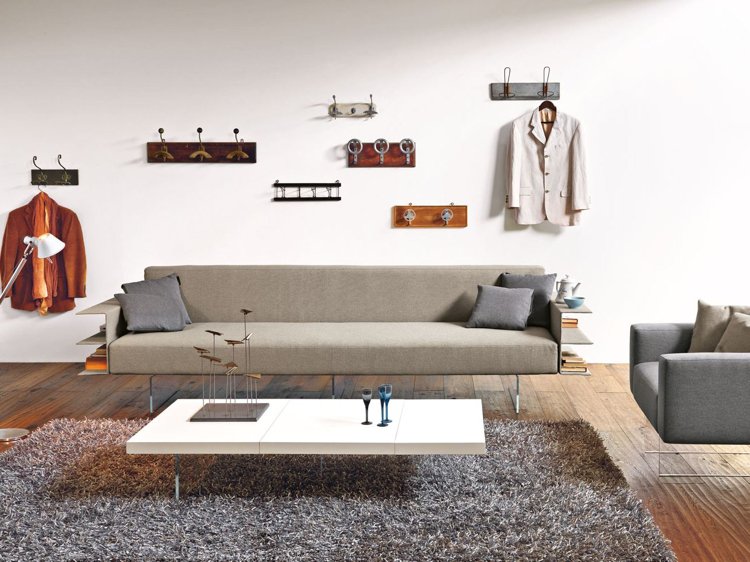 تصميم - أريكة - غرفة معيشة - الحد الأدنى - رمادي - هواء
