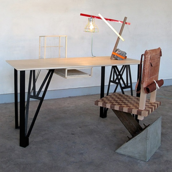 معرض الفن الحديث الجدول مصباح كرسي نظرة الصناعية