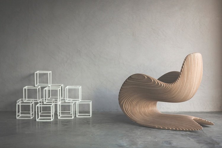 مصمم - كرسي - مثال - يتدفق - تصميم التفكيك