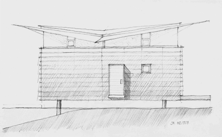 خطة بناء منزل الأسرة الحزم مدخل الخشب