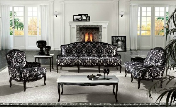 تصميم غرفة المعيشة باللون الأسود والأبيض والأبيض - Angelo-Cappellini