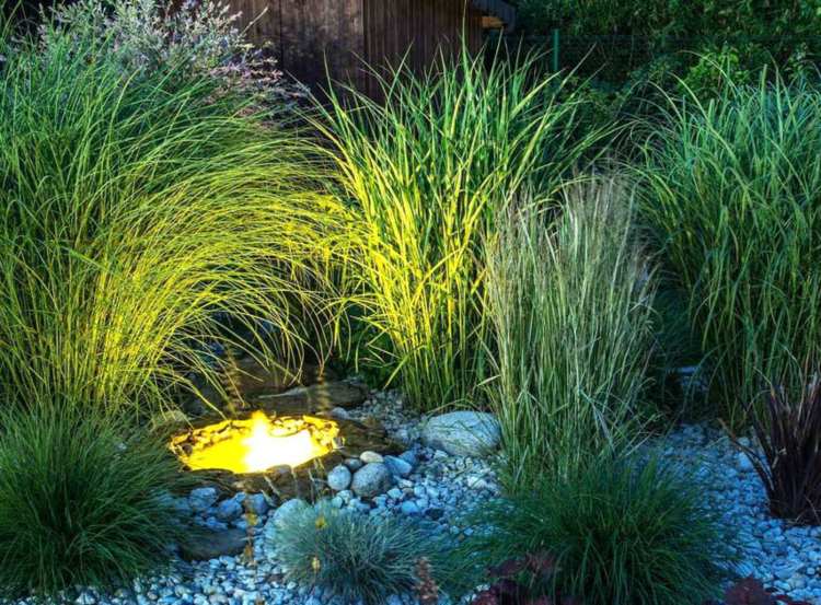 إضاءة الحدائق بأضواء LED أفكار أحجار كريسير