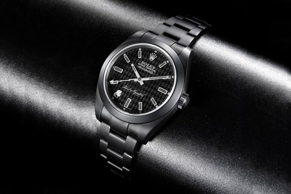 ساعات رولكس للرجال - سوار أسود تصميم ساعة اليد إصدار محدود من كارل لاغرفيلد