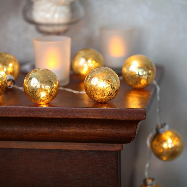 دي الإضاءة لعيد الميلاد الحلي الذهبية أضواء الجنية فكرة