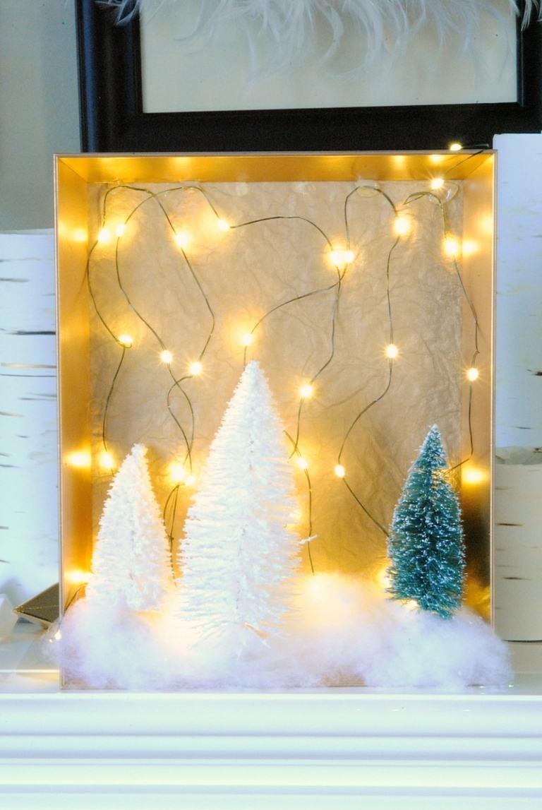 diy الإضاءة عيد الميلاد المشهد الحرفية فكرة التنوب الأشجار أضواء الجنية القطن الصوف الثلوج