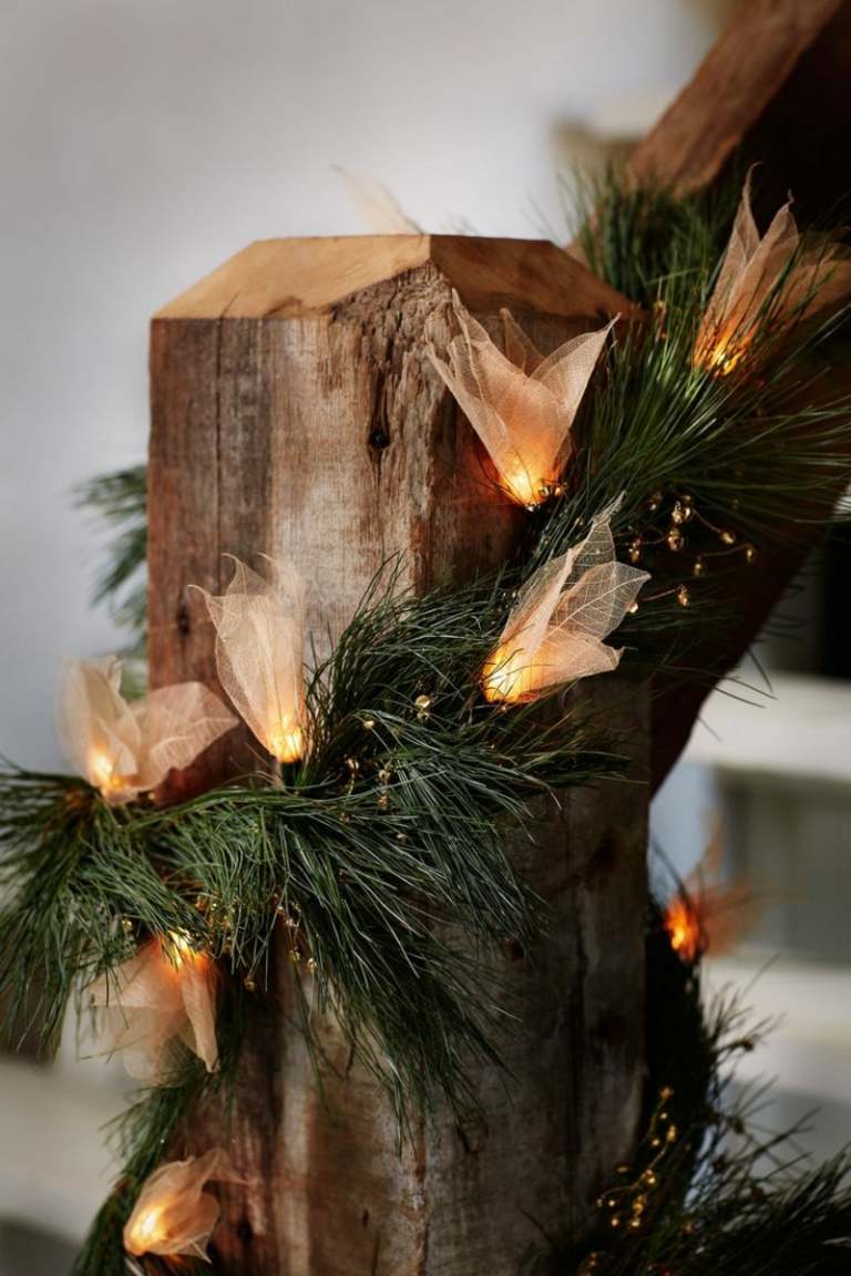 diy الإضاءة عيد الميلاد رومانسية أضواء الجنية النسيج الديكور الدرابزين tannengruen