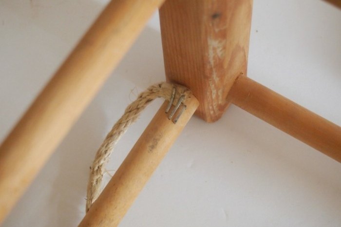 DIY بها بنفسك مشروع البراز حبل مشبك لاصق بداية الخشب