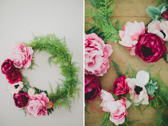 إكليل DIY من زهور الحرير يصنع حفل زفافك