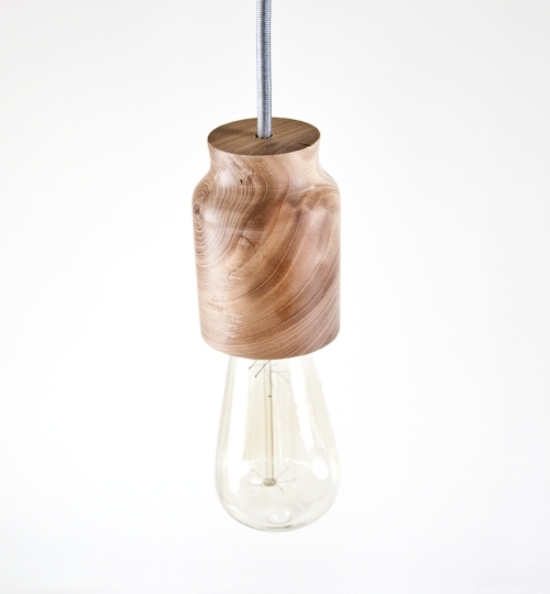 مصباح تصميم مصنوع من خشب البتولا الفولاذي الأسود