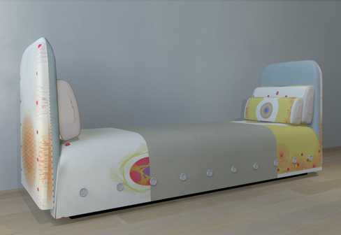 سرير مفرد لغرفة الأطفال أو أريكة استرخاء في غرفة المعيشة الانتقائية