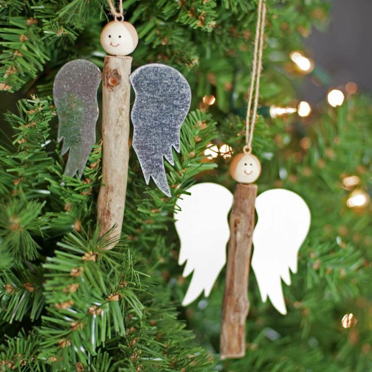 الملاك للعبث فكرة الخشب عصا الجناح زخرفة شجرة عيد الميلاد
