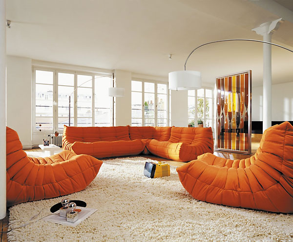 togo-modern-sofa-design-Ligne-Roset-برتقالي