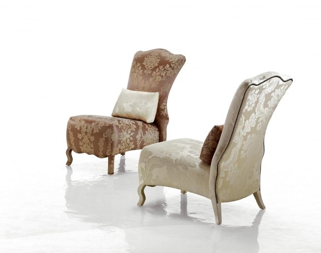 تنجيد كرسي بذراعين - قماش منقوش - تصميم أثاث إيطالي Maximien Sicis