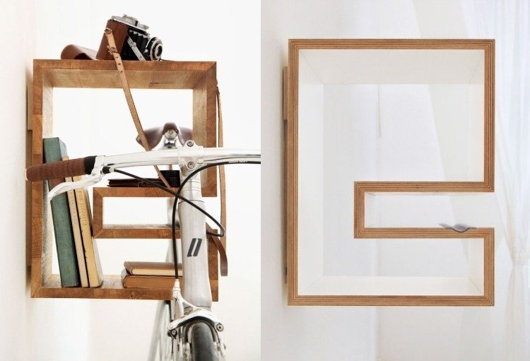 حامل دراجة - جدار - بناء - أفكار - رف خشبي - رف جداري - تخزين - مساحة - عملي