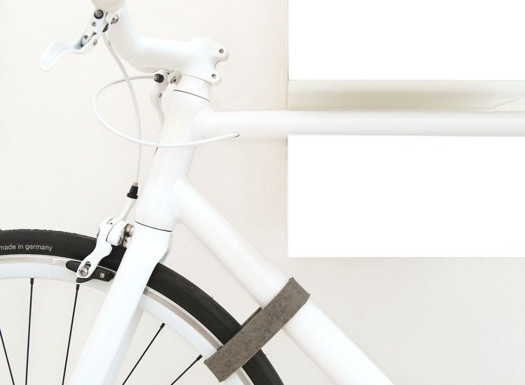 حامل دراجة - جدار - بناء - أفكار - أبيض - الحد الأدنى - إطار - إرفاق