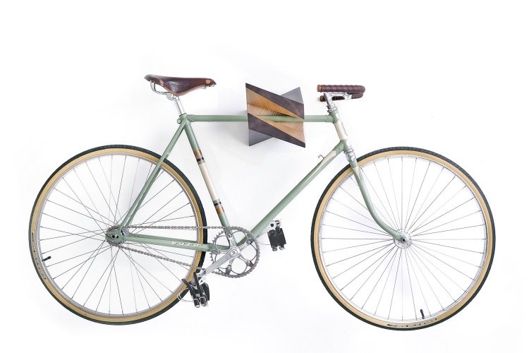 حامل دراجة - حائط - بناء - افكار - تصميم حديث - خشبي - زاوي - خطوط