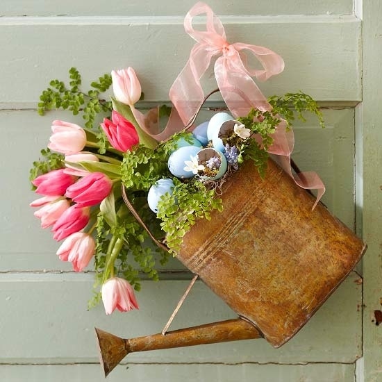 يمكن سقي أفكار وعاء الزهور زينة عيد الفصح الربيع