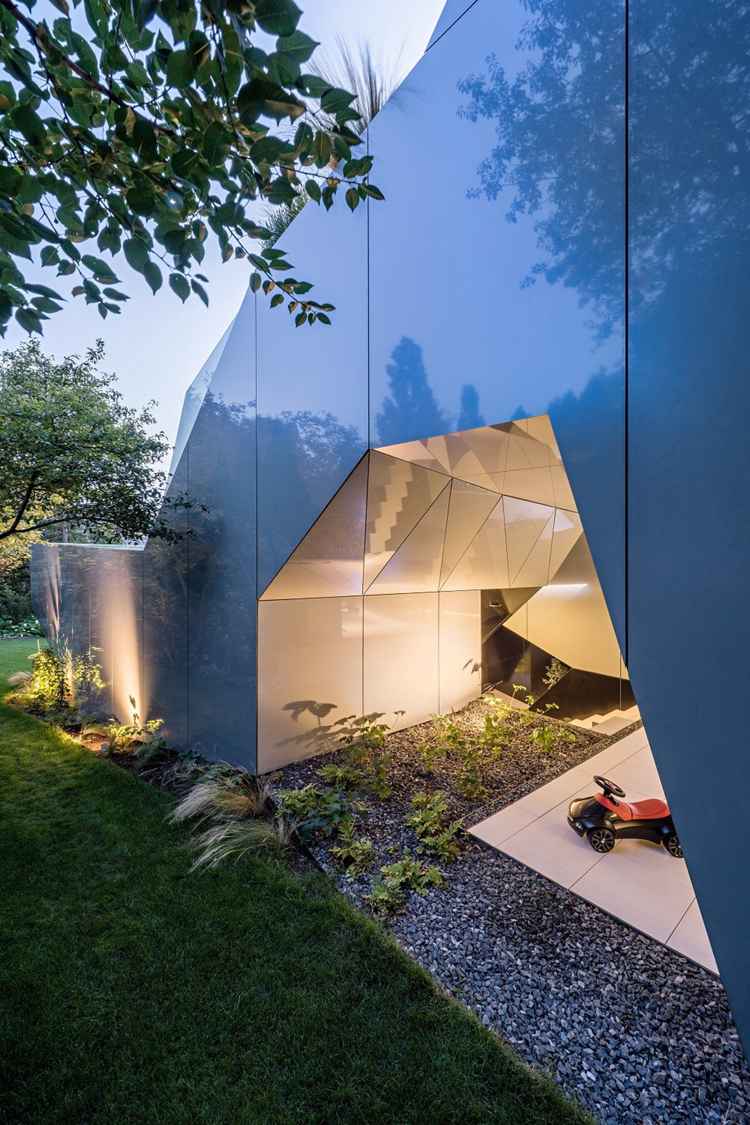 العمارة المستقبلية بناء حديقة الحصى حديقة الإضاءة