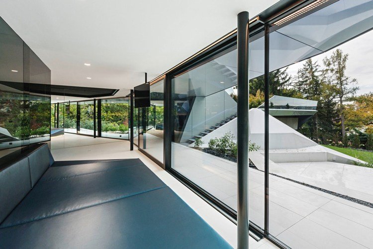 العمارة المستقبلية التصميم الداخلي أبواب الفناء زجاج النوافذ البانورامية
