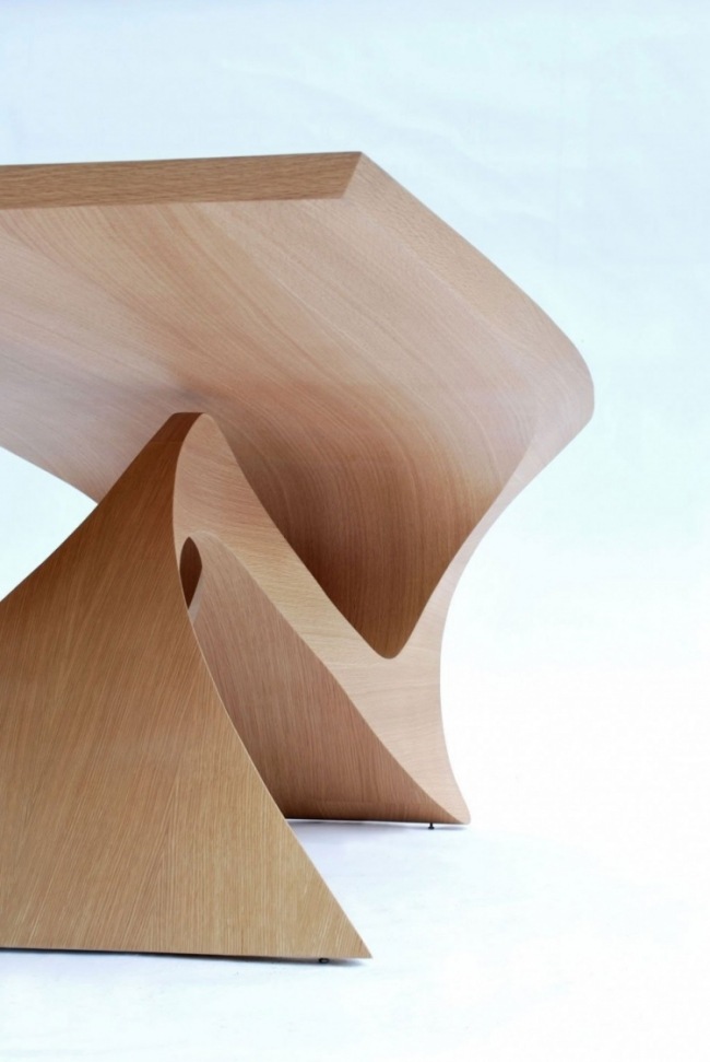 أرجل الطاولة موجات تصميم طاولة خشبية حديثة من daan mulder
