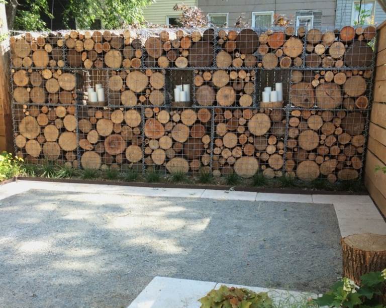 جدار التراب - حديقة - خشب - أفكار - حديثة