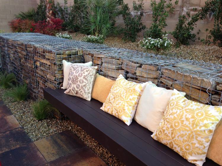 التراب الجدار - تصميم الحديقة - مقاعد البدلاء - الحجر الرملي - بلاطة - وسادة - ديكور حديث