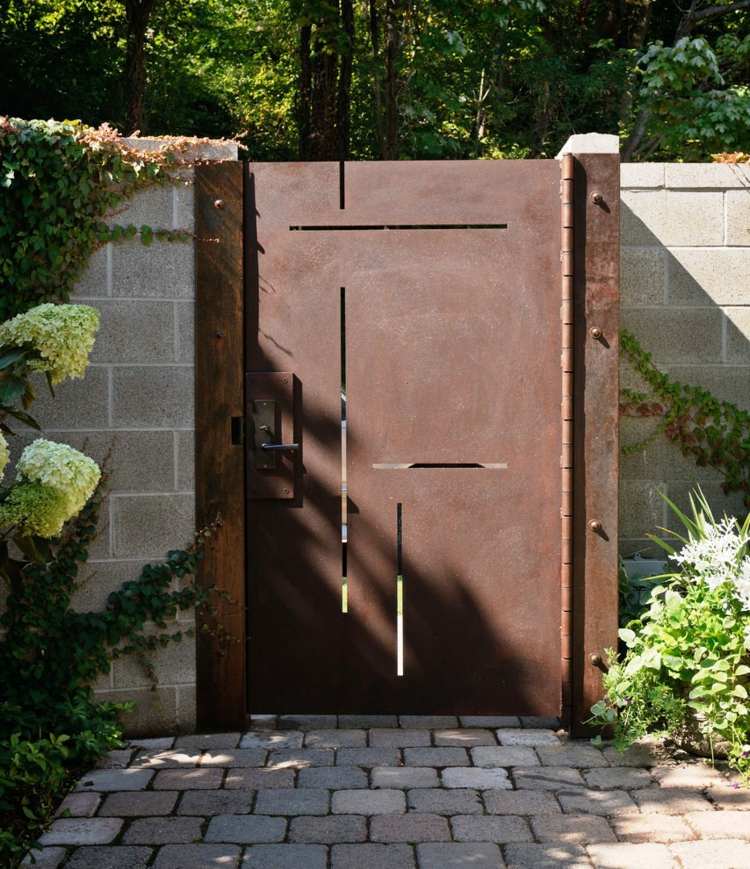 باب مدخل حديقة بوابة الصدأ تصميم ريفي الديكور