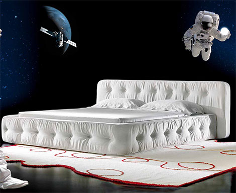 سرير مبطن من جوزيبي فيجانو - أبيض