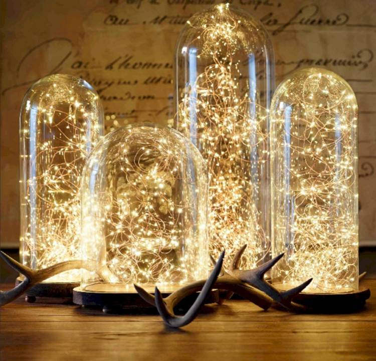 أدى ضوء أجراس الزجاج سلسلة تزيين عيد الميلاد