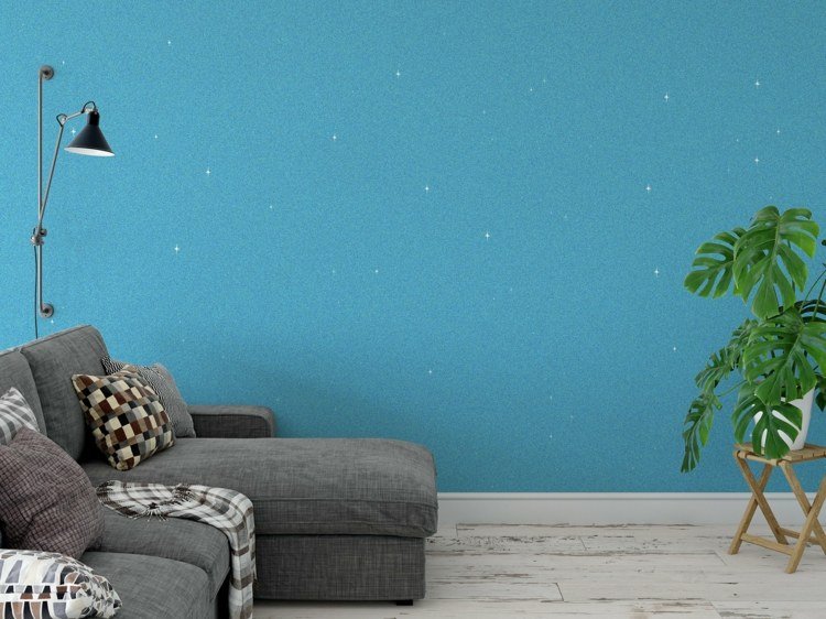 طلاء الجدران باللون الأزرق أفكار تأثيث غرفة المعيشة