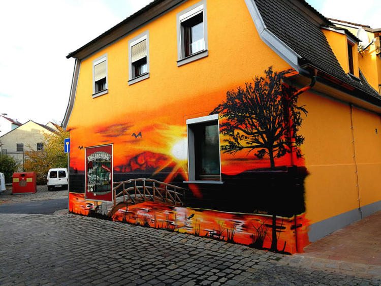فن الكتابة على الجدران لأفكار تصميم واجهة الشقة