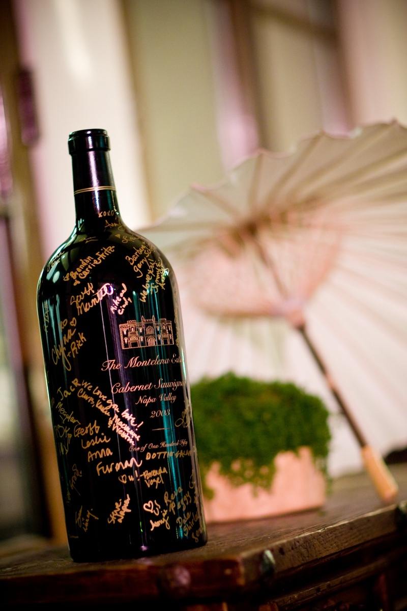 ضيف حفل زفاف علامة زجاجة النبيذ البديل الاحتفاظ بالذكريات