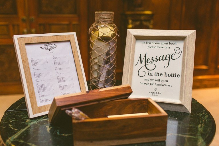 رسالة زفاف بديلة لكتاب الضيوف في زجاجة أفكار تجعل صندوقك الخشبي