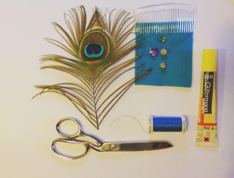 اصنع-شعرك-شعرك-مجوهرات-تعليمات-عبث-صنع-شعر-مشط-طاووس-ريش-خامات