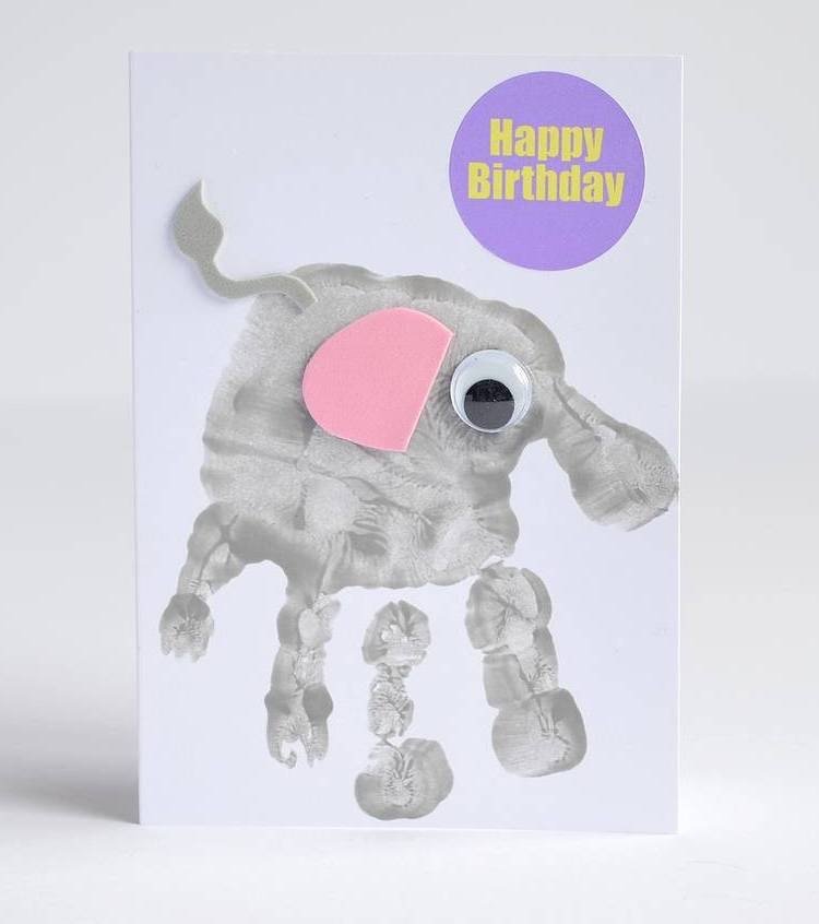 بصمة-صور-اطفال-فيل-حيوانات-بطاقة-عيد ميلاد