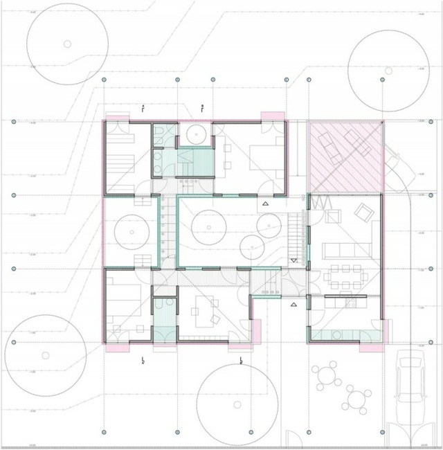 عناصر معمارية مسبقة الصنع مخطط تخطيط غرفة عرض أعلاه