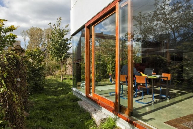 انزلاق الباب الجدار الزجاجي الإطار الزجاجي Gepo-Haus بلجيكا
