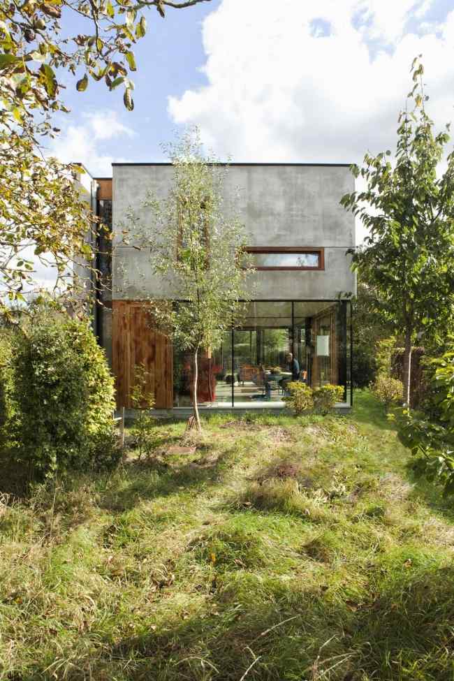 منزل خرساني سقف مسطح- Gepo بلجيكا OYO العمارة استوديو متضخم تأثير الحديقة