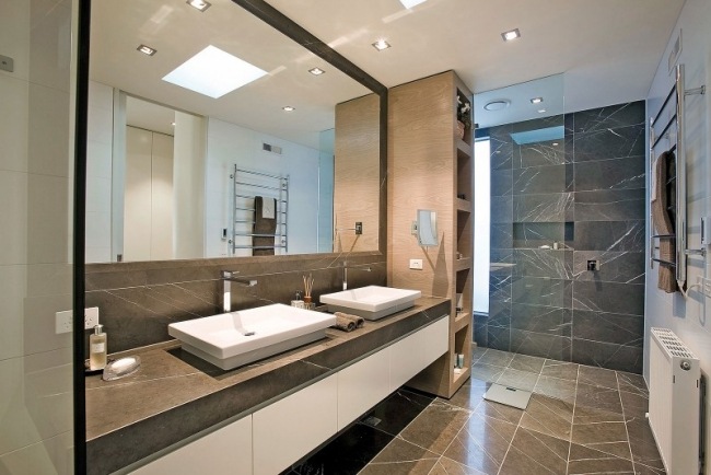 تصميم الحمام بلاط السيراميك مرآة أضواء بلاط السيراميك
